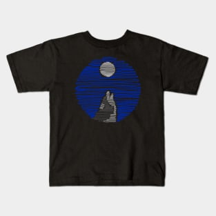 Wolf and Moonlight Kids T-Shirt